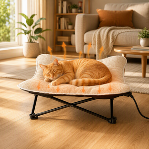 Lit hamac pliable pour chat ZT, chaise chauffante surélevée pour chiot, avec structure en métal - Product Image 6