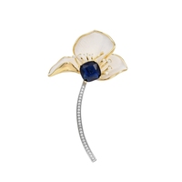 Broche Pendentif Lotus Vintage de Luxe XILIANGFEIZI, Accessoire en Cristal de Style Chinois pour Mariage et Fête, Principalement en Cuivre