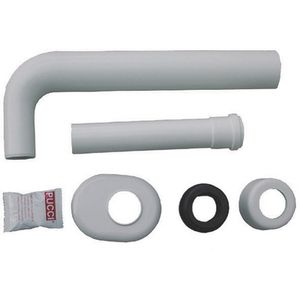 Kit de manguera de descarga completa con tubo en ángulo y juntas para instalación de plomería - Product Image 1