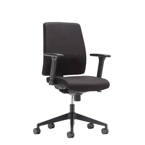 Çin fabrika doğrudan fiyat döner siyah kumaş ayarlanabilir üretim ofis personeli Ergonimic sandalye satılık