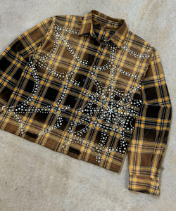 Camisas <span class=keywords><strong>de</strong></span> <span class=keywords><strong>Franela</strong></span> <span class=keywords><strong>de</strong></span> Algodón para Hombre, <span class=keywords><strong>de</strong></span> Manga Larga, con Botones, Estampado <span class=keywords><strong>a</strong></span> <span class=keywords><strong>Cuadros</strong></span>, Lavado Ácido, Estilo Vintage, Tallas Grandes, con Pedrerí<span class=keywords><strong>a</strong></span>, <span class=keywords><strong>de</strong></span> Fábrica - Product Image 4