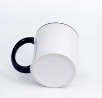 Mug en céramique coloré à intérieur et poignée colorés, rose, bleu, rouge, coloré, vierge, enduit, pour transfert thermique, avec logo personnalisé par sublimation