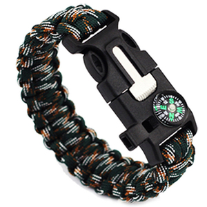 Outdoor 5 in 1 Gear <b>Kits</b> Escape Tactical Bracelets Flint Whistle Compass Scraper for Hiking Camping <b>Survival</b> Bracelet - Product Image 6