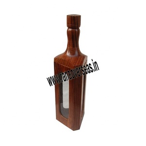 Botella de vino de madera para restaurante, Hotel, cafetería, Bar, boda y hogar, color marrón - Product Image 1