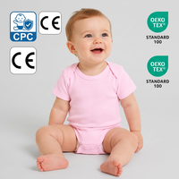 Combinaison bébé à manches courtes en coton 100% rayé Pima pour nouveau-né