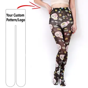 Customized Full Digital Money Printings Tights For Women Fashionable Comfortable Legging For Lady Skull Pantyhose