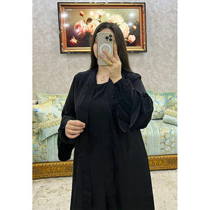 ชุดกิโมโนอบายะสองชิ้นแบบพรีเมียม ผ้าเครป แต่งชายระบาย สำหรับสวมใส่ละหมาดและเพิ่มความสง่างามยามเย็น - Product Image 6