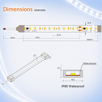 Bande lumineuse LED étanche pour extérieur AC 200V-240V, silicone haute tension IP66 Ra80 Ra90, CR RoHS 2700k 4000k 6000k, best-seller