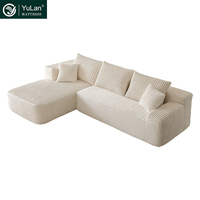 Ensemble de canapés modulaires de luxe modernes pour salon, en forme de L, 3 places, en velours, personnalisable, pour entrepôt et villa, en vente