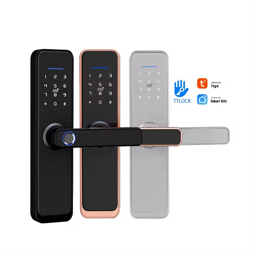 Ttlock Tuya Ble Wifi Lock Smart Fingerprint Key Card Password Nfc Rfid Door Lock For Home Apartments Wooden Doors