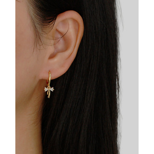 أقراط حلقية ذهبية/فضة جميلة من الذهب/الفضة - Product Image 2