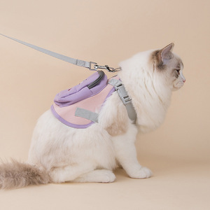 Factory Direct Small Dog <strong>Cat</strong> Pet Backpack <strong>Harness</strong> Set Durable Outdoor Cartoon Style Polyester Cotton Adjustable Leash <strong>Harnesses</strong> - Product Image 2
