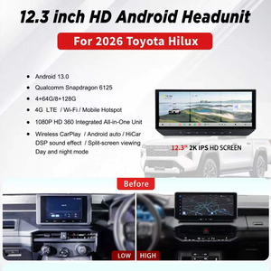 Pantalla Táctil IPS Android 2K de 12.3 Pulgadas para Toyota Hilux 2026, Reproductor Multimedia con Android Auto y CarPlay, GPS, Unidad Principal Estéreo para Auto - Product Image 2