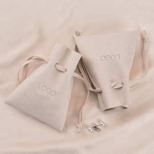 Toptan özel Logo kadife takı ambalaj kılıfı küçük İpli hediye depolama paketi cep İpli çanta takı ambalaj - Product Image 6