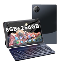 GISENTEC 2025 10.1 pouces 10 "3G 4G WIFI Appel Enfants Affaires Cadeaux gratuits Android 13 256GB Dual Sim Card Tablet PC pour jeux PUBG