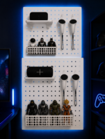 Organisateur mural en métal robuste pour salle de jeu, station de jeu, espace de travail PC, étagère modulaire magnétique en acier