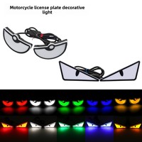 LKT Nouvelle Lampe de Plaque d'Immatriculation de Moto, Éclairage Triangulaire Effet Demon-eye, Accessoire Décoratif Universel pour Phare 12V