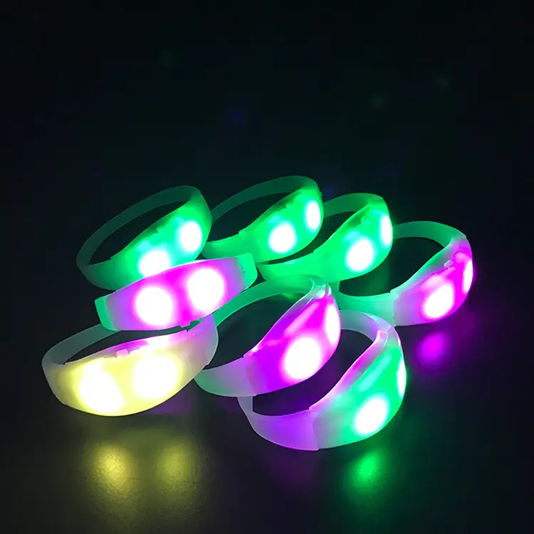 Пользовательские RGB светодиодный силиконовый браслет Pulsera Audioritmica звуковые активируемые браслеты для свадебных школьных и рамаданских мероприятий