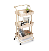 Chariot de rangement à 3 niveaux, chariot roulant, organisateurs de salle de bain et étagère de rangement, chariot utilitaire avec roues