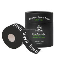 Bande de contention athlétique Leukotape biodégradable en coton et bambou, multicolore, pour fixation articulaire, soins des blessures sportives