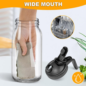 Pour café lait maternel thé au soleil thé glacé 2 pintes 64 oz 1.9 litres verre pichet à eau pot mason infusion à froid cafetière pichet - Product Image 4