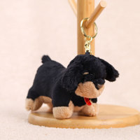 Porte-clés en peluche chien teckel mignon et habillé, jouet pendentif, rembourré en coton PP, cadeau de vacances pour enfants, à partir de 14 ans, 13 cm