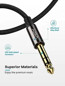 3.5mm To 6.35mm TRS Stereo Audio Jack Cable[2 M] 6.35mm 1/4 Inch Male To 3.5mm 1/8 Mini Jack Male Long Aux Cable