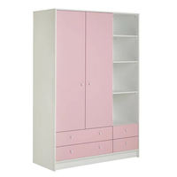 Armoire pour enfants moderne et minimaliste FSC CE EN71 CARB P2 EN 1727 avec 2 portes, 4 tiroirs et 4 compartiments pour la chambre d'enfant