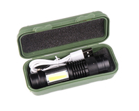 Mini lampe torche LED USB SK68 rechargeable avec gravure de logo, batterie intégrée, lampe torche COB, torche réglable