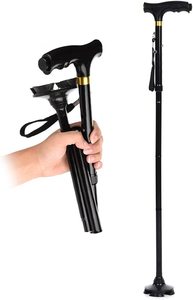 Gấp Đi Bộ Mía Với Ánh Sáng LED, Đi Bộ Mía Có Thể Điều Chỉnh Đi Bộ Dính 4 Prong Chống-Trượt Quad Mía Nhôm Hợp Kim - Product Image 2