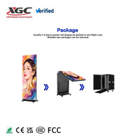 Dayanıklı Katlanabilir LED Ayaklı Poster Ekranı P1.86 HDR10+ 600CD Parlaklık Ofis Lobisi Kurumsal Bilgi Gösterge Paneli