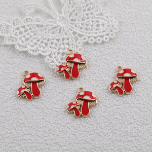 Cartoon Mushroom Zinc Alloy Pendant Charms DIY Jewelry Accessories Pink Blue <b>Red</b> Black Unisex - Product Image 5