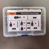 Kit de 10 écrous à riveter, assortiment d'inserts filetés, métriques et SAE, pour réparation automobile, outils de fixation