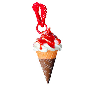 Porte-clés pendentif créatif en forme de dessin animé, modèle de dessert, de fruit ou de crème glacée, réaliste, fraise, jouet, breloque de sac - Product Image 5