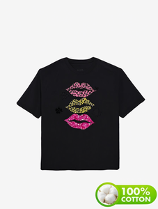 T-Shirt Casual da Donna My Moer, Manica Corta, Collo Tondo, Puro Cotone, Stampa con Motivo a Lettere, Vestibilità Regolare, Per Tutte le Stagioni - Product Image 1