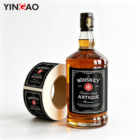 Étiquette personnalisée pour bouteille d'alcool (Whisky, Tequila, Gin) – Autocollant avec logo, dorure à chaud et UV en rouleau