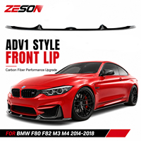 ZESON Serat Karbon Asli Model AD Splitter Bibir Bumper Depan untuk BMW M3 F80 M4 F82 F83 Competition 2014-2018
