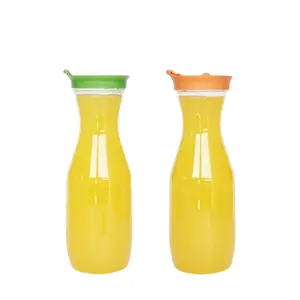 Free Sample Elegant 32 Oz Plastic Heavy Duty Wine Carafe Available High Quality 500Ml Plastic Wine Juice Carafe