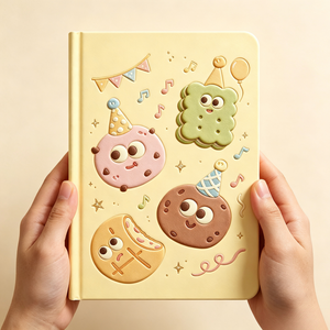 Quaderno con Copertina Rigida 3D in Rilievo A5, Diario Personalizzato con Tema Biscotti e Feste, Regalo Personalizzabile - Product Image 3
