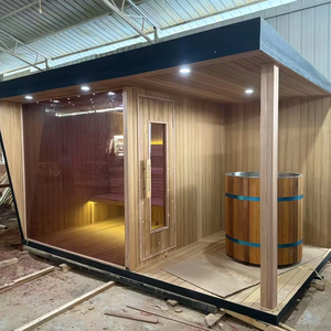 ساونا خشبية فردية حديثة التصميم للبيع بالجملة، غرفة بخار مريحة للاستخدام التجاري، ساونا شخصية خارجية مسبقة الصنع تعمل بالكهرباء - Product Image 1