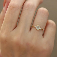 Женское кольцо из стерлингового серебра S925 с позолотой 14K, религиозный ретро-дизайн в форме капли воды