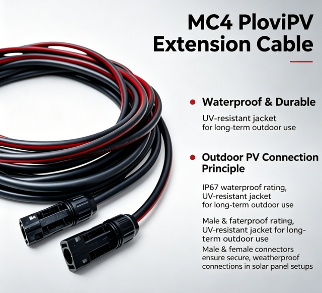 MC4 Solar Panel Extension Cable 4mm² 5M Male Female Connector PV Wire for Off-Grid Solar Power