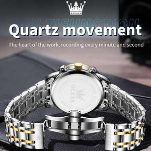 <span class=keywords><strong>Montre</strong></span> OLEVS 5529 pour homme, luxe, quartz, acier inoxydable, étanche, chronographe, phase de lune, calendrier, lumineuse, décontractée, pour affaires - Product Image 6