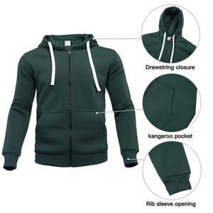 Venta Directa de Fábrica, Conjunto Deportivo de Invierno para Hombre, 100% Algodón, Talla Grande, Sudadera con Cierre y Pantalones Deportivos, Verde Oscuro - Product Image 4