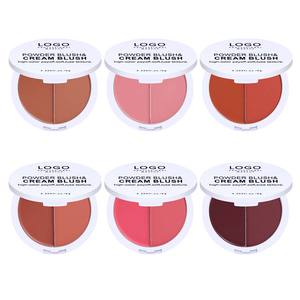 Ochain OEM/ODM maquillaje de larga duración crema colorete etiqueta privada 2 en 1 crema rubor vegano polvo rubor paleta con espejo - Product Image 5