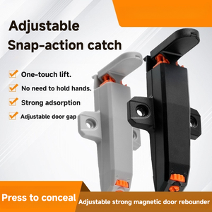 आधुनिक न्यूनतम एल्यूमीनियम मिश्र धातु/प्लास्टिक पुश-टू-ओपन रिबाउंडर चुंबकीय समायोज्य टिकाऊ विरोधी शोर कैबिनेट अलमारी दरवाजा - Product Image 2