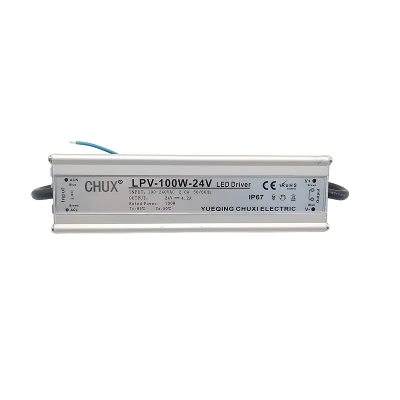 Chux 100W 24V DC IP67 ngoài trời không thấm nước Led chuyển mạch cung cấp điện cho LED Strip biến áp