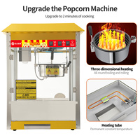 Machine automatique professionnelle pour la fabrication de pop-corn au caramel, grande capacité, jaune, KEMAI HY-828HC 1400W 220V, multi-prises