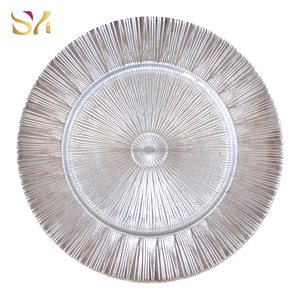 Piatti Decorativi Rotondi in Vetro Goffrato Oro Rosa, Stile Vintage Turco, Ecologici, per Decorazione Tavola - Product Image 2