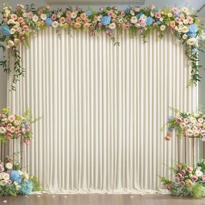 Cortinas de Fondo de Poliéster Antiarrugas Color Verde Salvia, 2 Paneles, para Decoración de Fiestas, Bodas, Baby Shower, Cumpleaños - Product Image 3